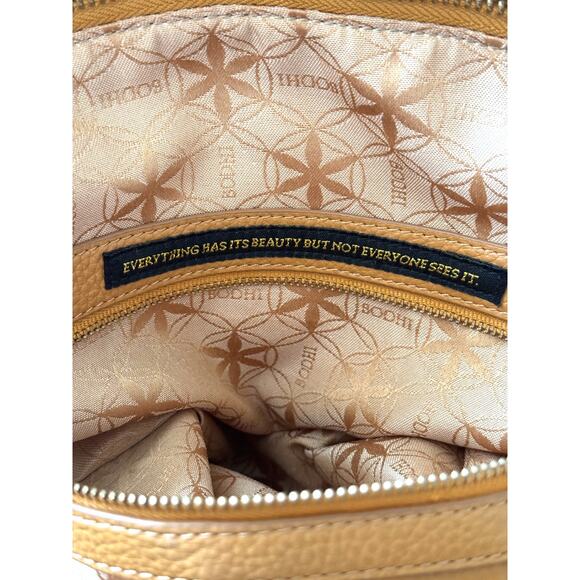 Bodhi Tan Brown Striped Hand Bag‎ Purse Leather Accents - Picture 8 of 9